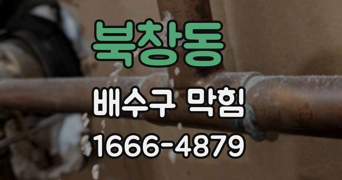 북창동 배수구 막힘
