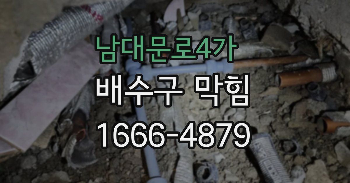 남대문로4가 배수구 막힘