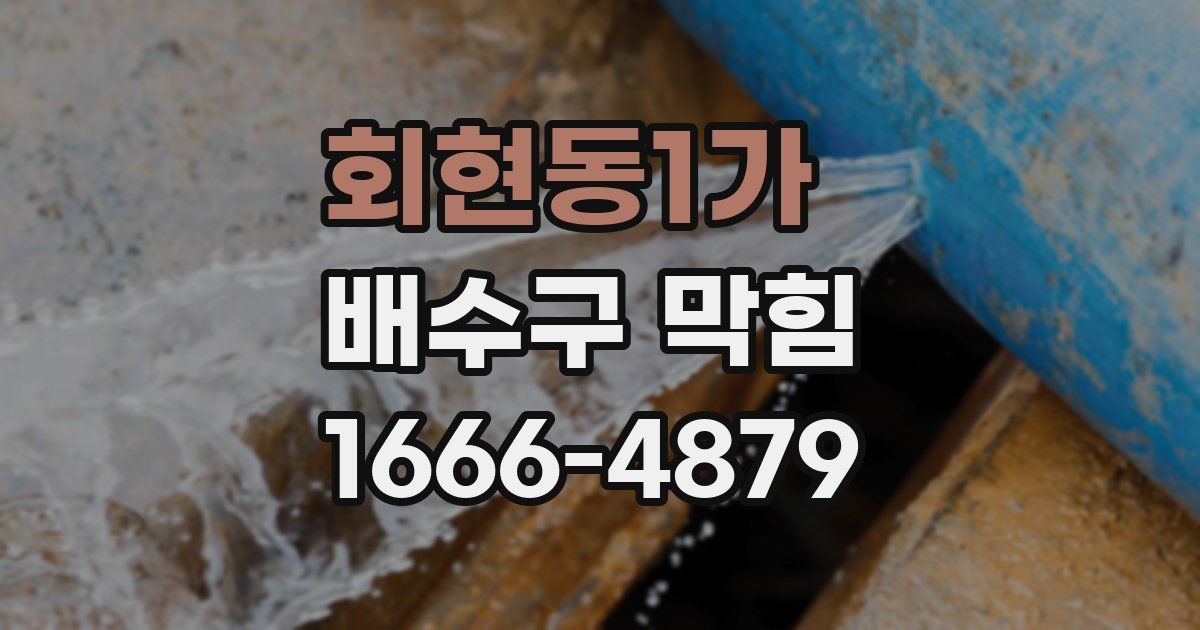 회현동1가 배수구 막힘