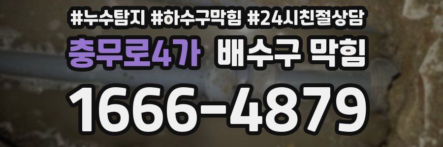 충무로4가 배수구 막힘