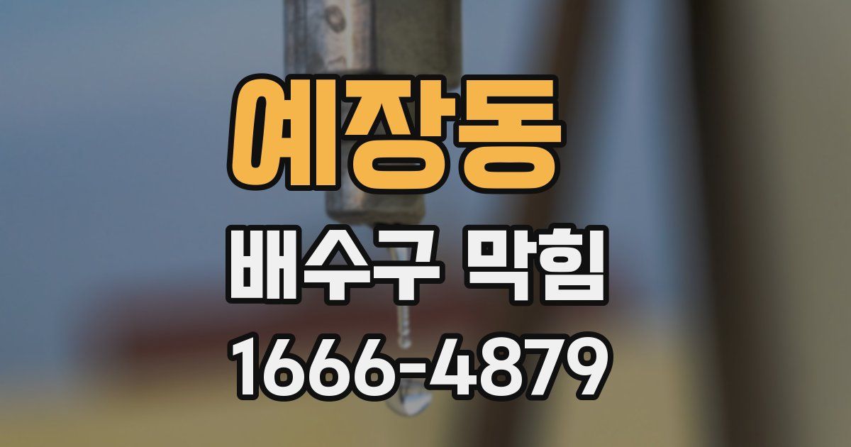 예장동 배수구 막힘