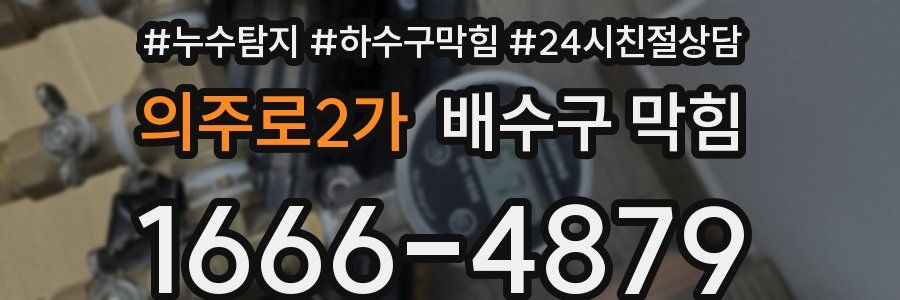의주로2가 배수구 막힘