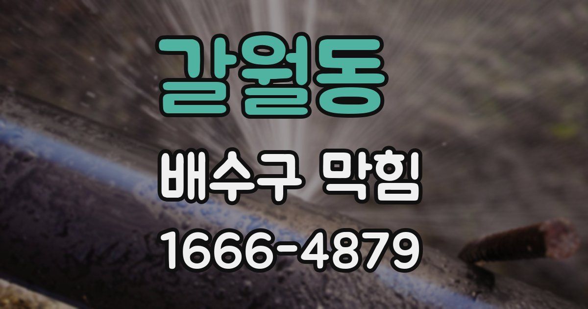 갈월동 배수구 막힘