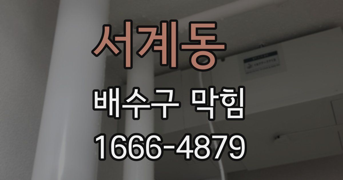 서계동 배수구 막힘