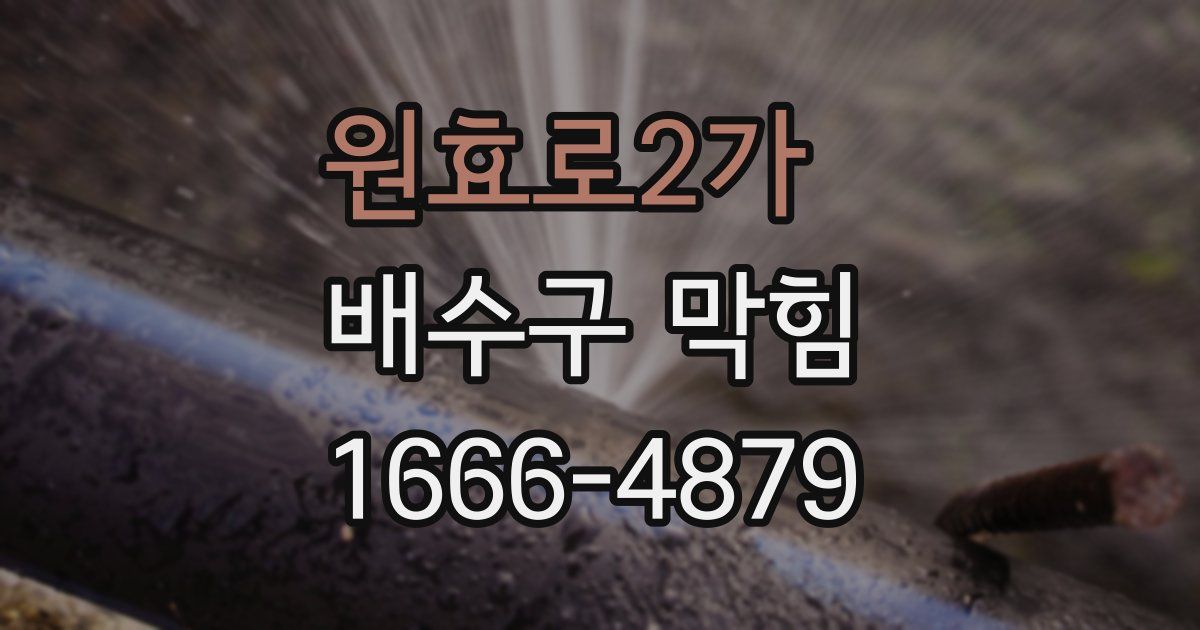 원효로2가 배수구 막힘