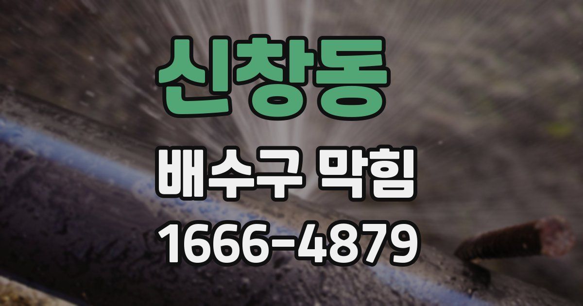 신창동 배수구 막힘