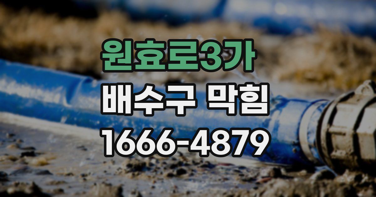 원효로3가 배수구 막힘