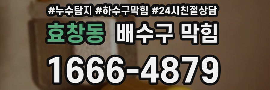 효창동 배수구 막힘