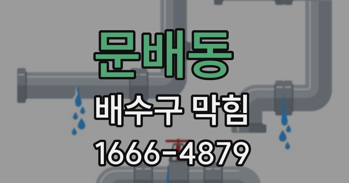 문배동 배수구 막힘