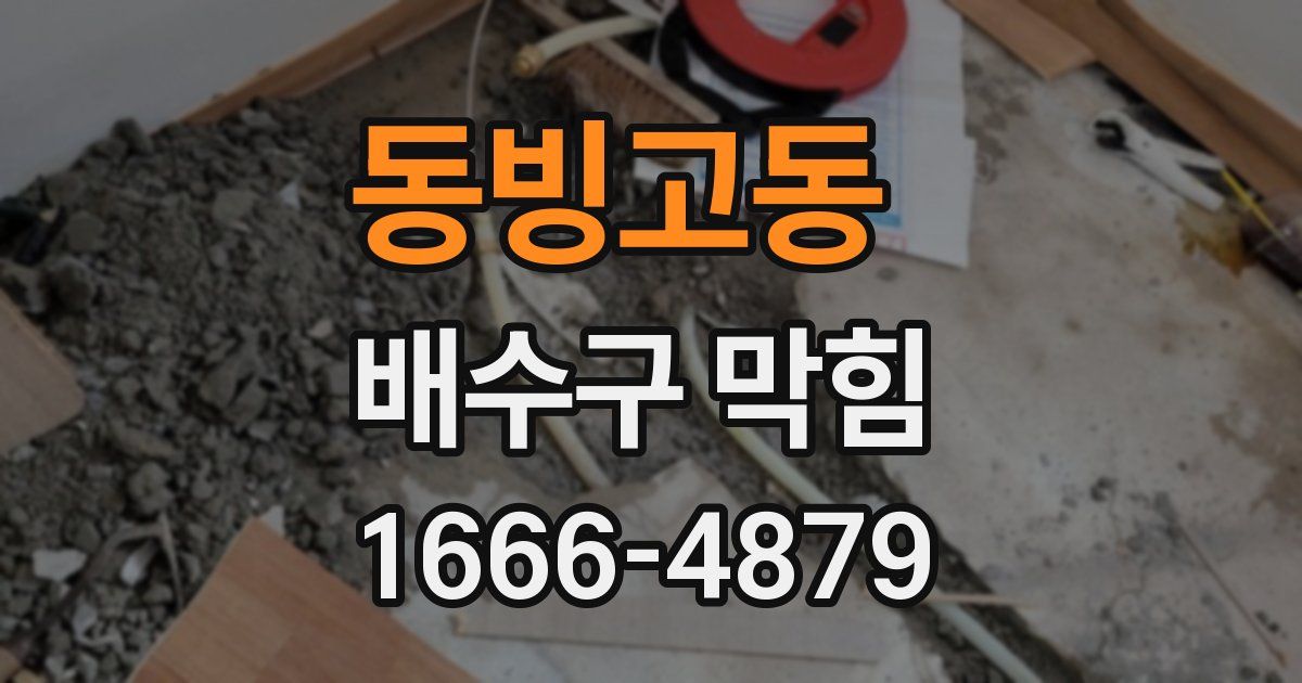 동빙고동 배수구 막힘