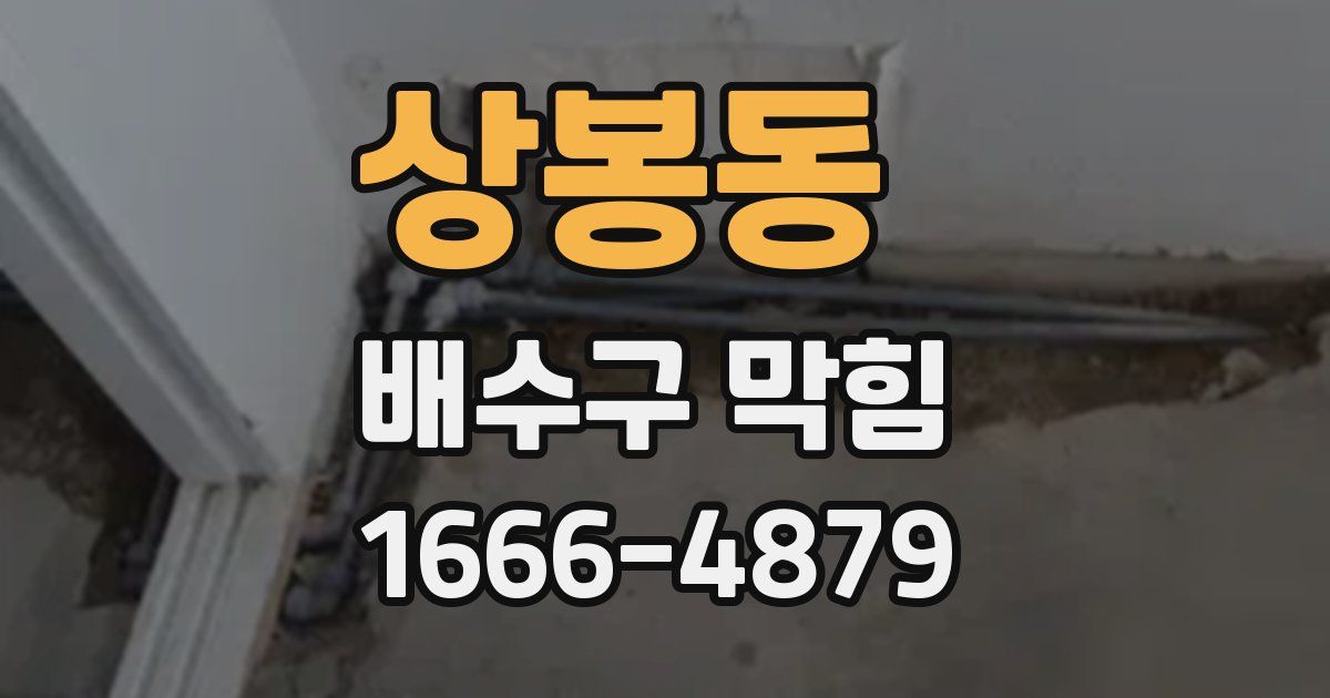 상봉동 배수구 막힘