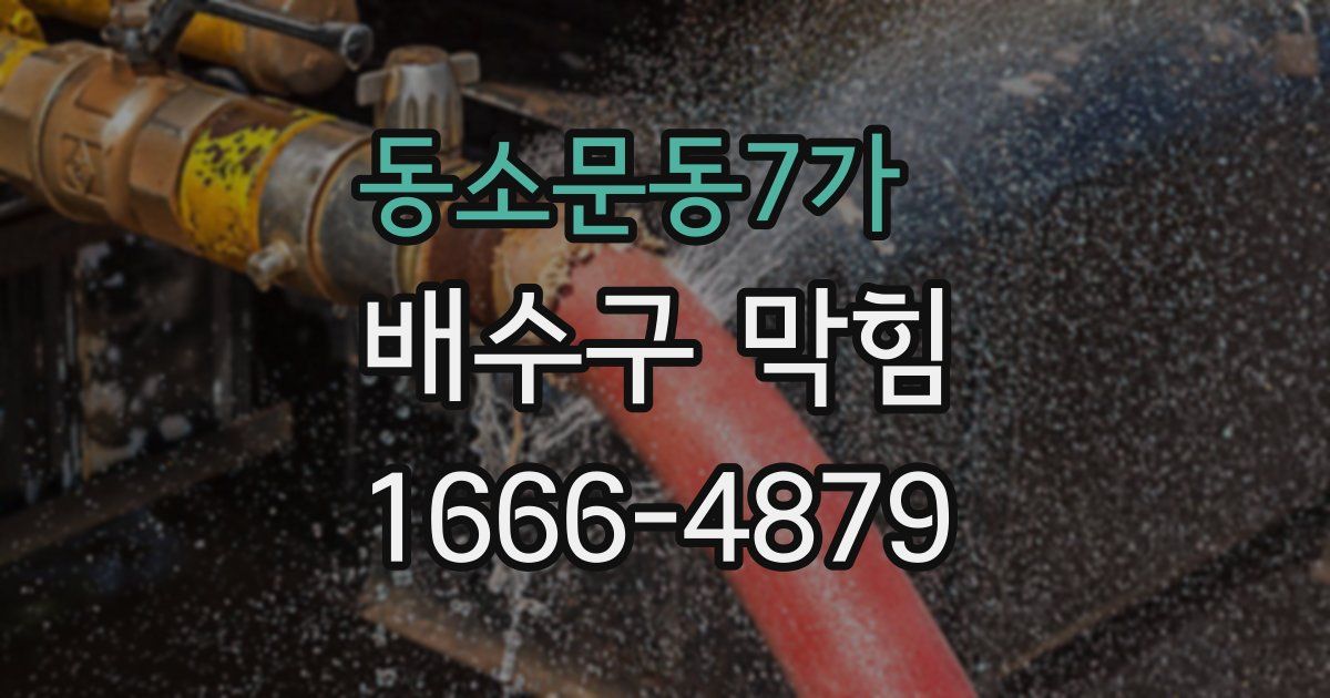 동소문동7가 배수구 막힘