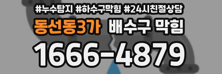 동선동3가 배수구 막힘