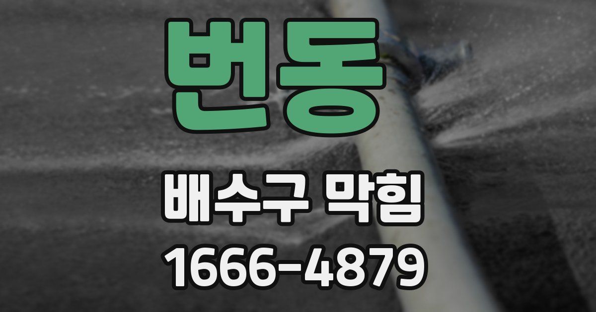 번동 배수구 막힘