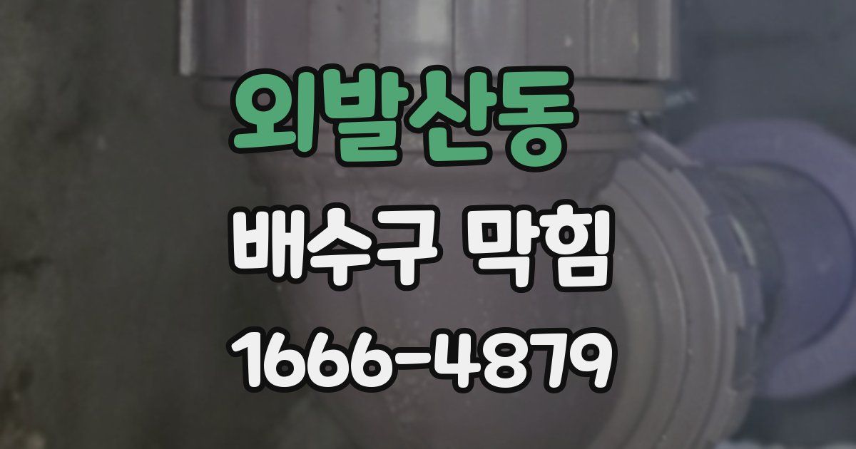 외발산동 배수구 막힘