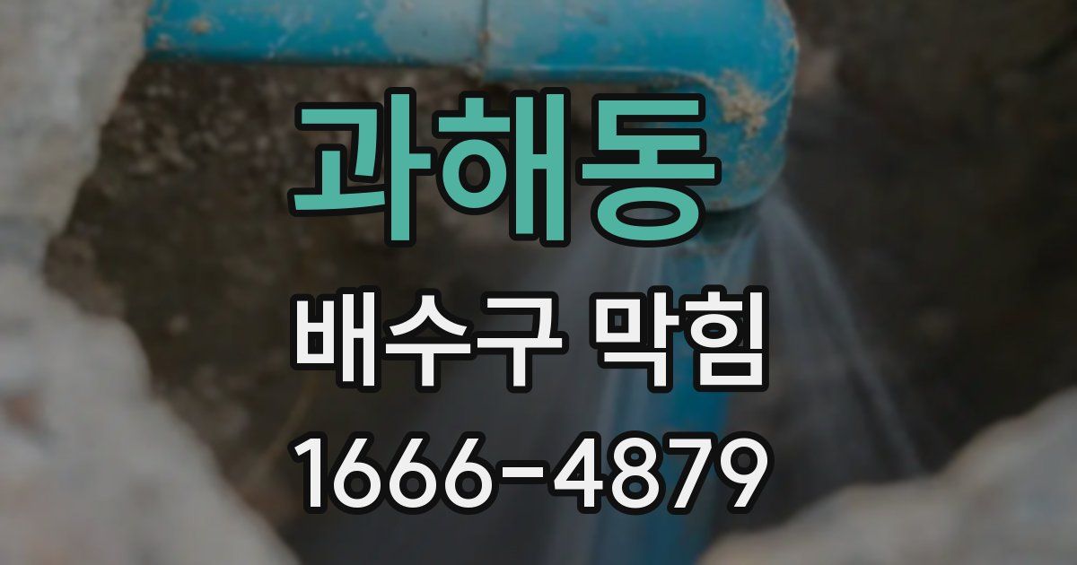과해동 배수구 막힘