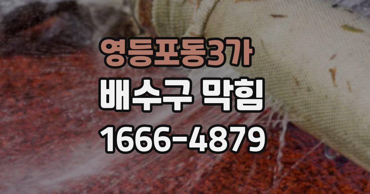 영등포동3가 배수구 막힘