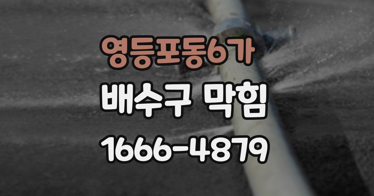 영등포동6가 배수구 막힘