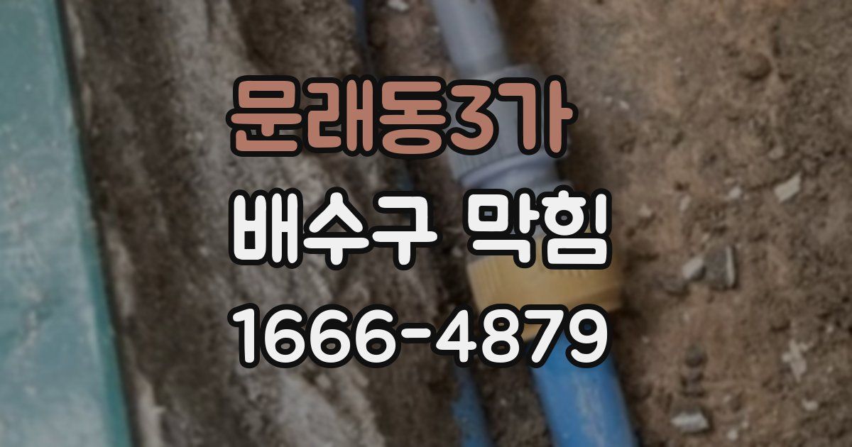 문래동3가 배수구 막힘