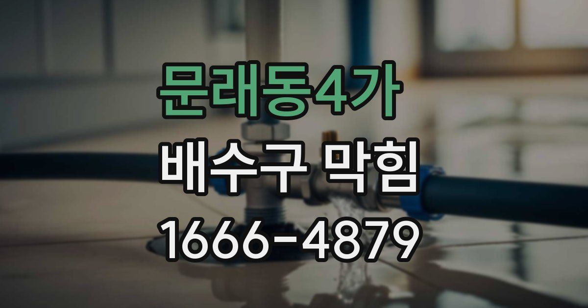 문래동4가 배수구 막힘