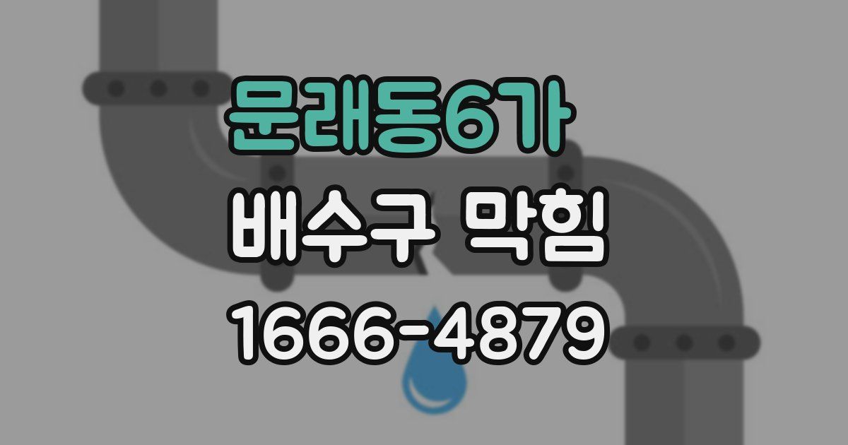 문래동6가 배수구 막힘