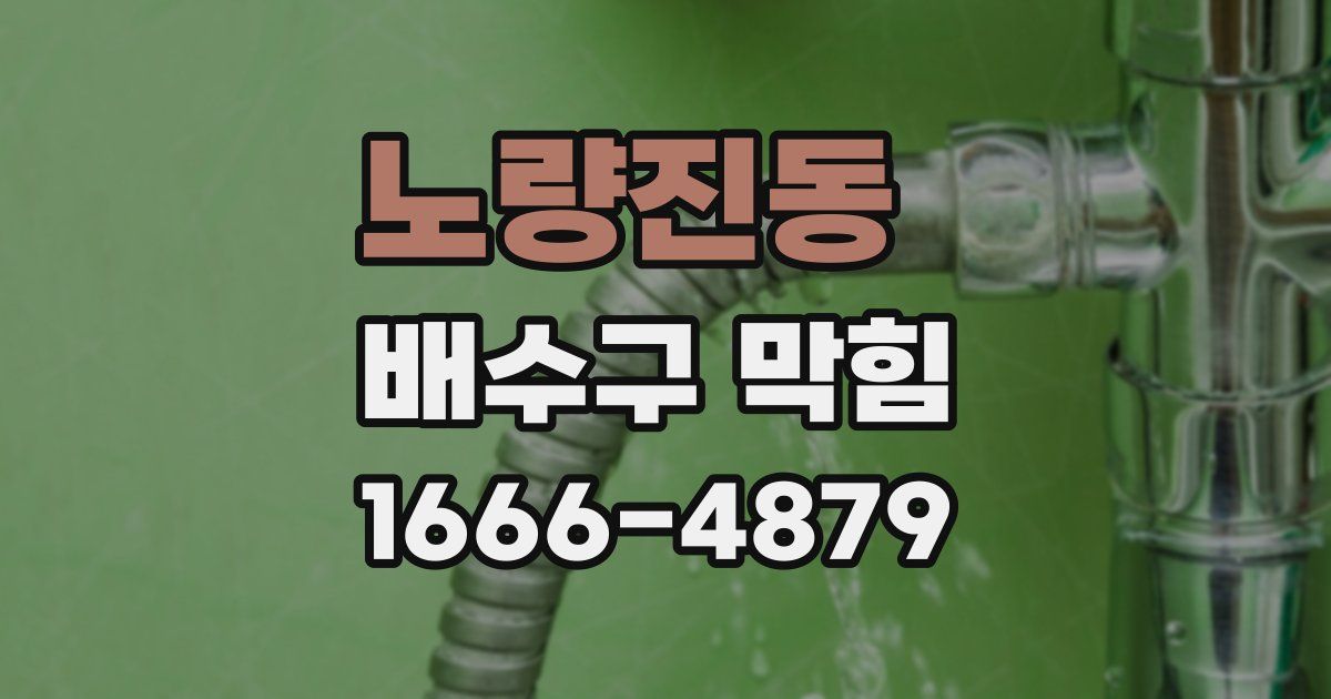 노량진동 배수구 막힘