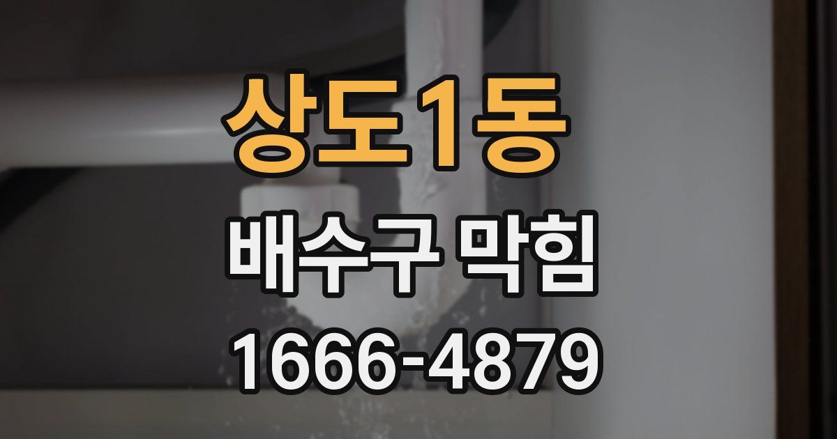 상도1동 배수구 막힘