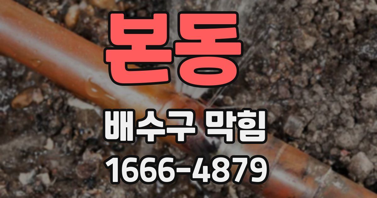 본동 배수구 막힘