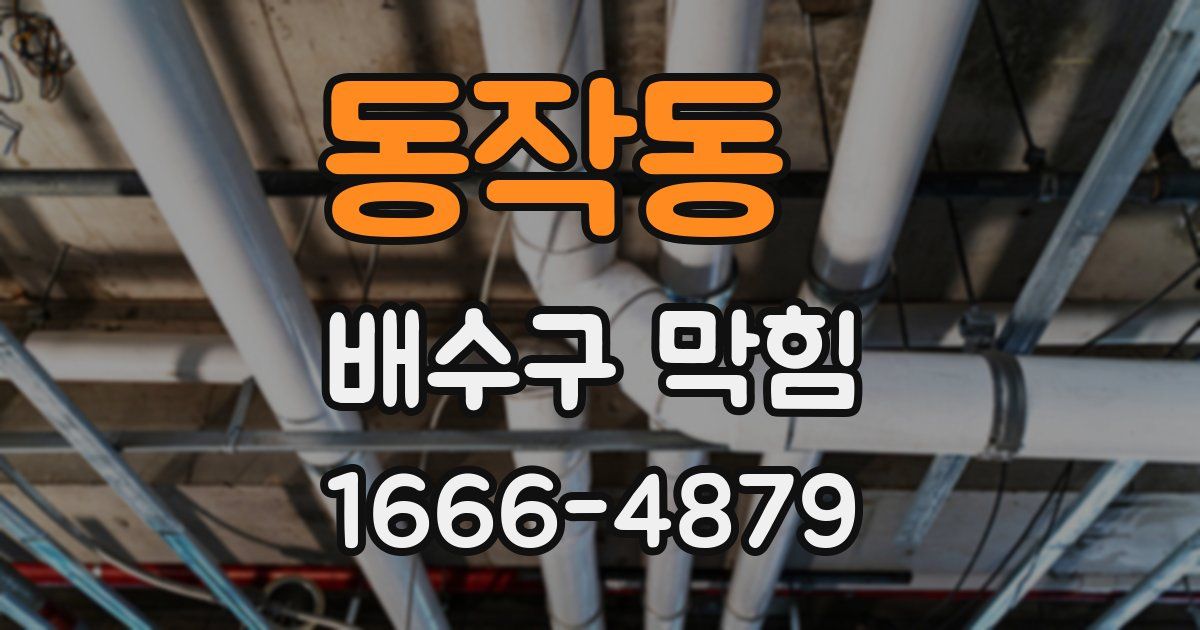 동작동 배수구 막힘