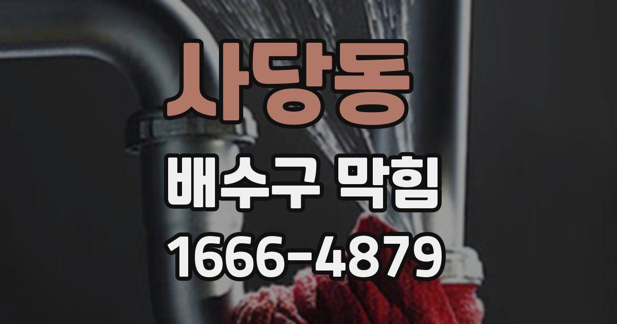 사당동 배수구 막힘