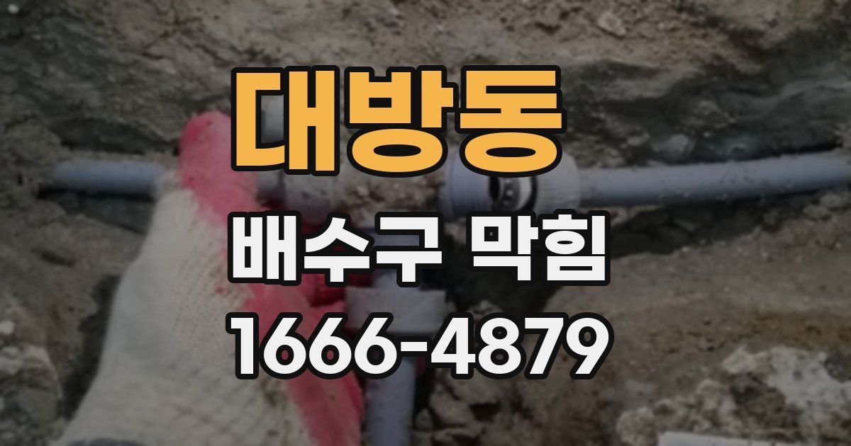 대방동 배수구 막힘