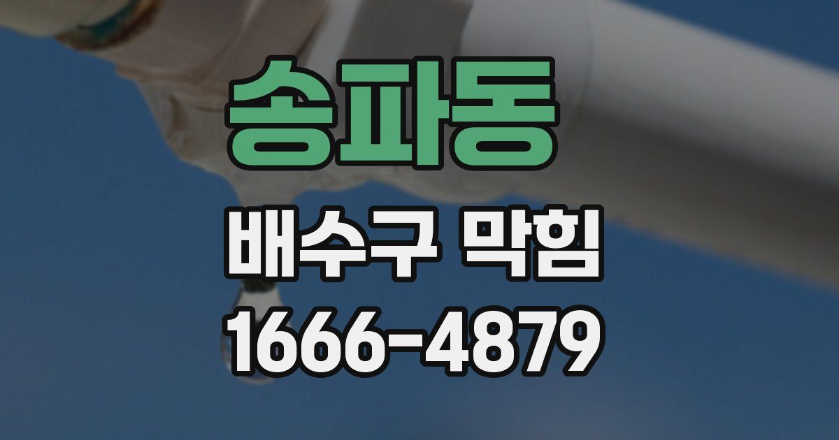 송파동 배수구 막힘
