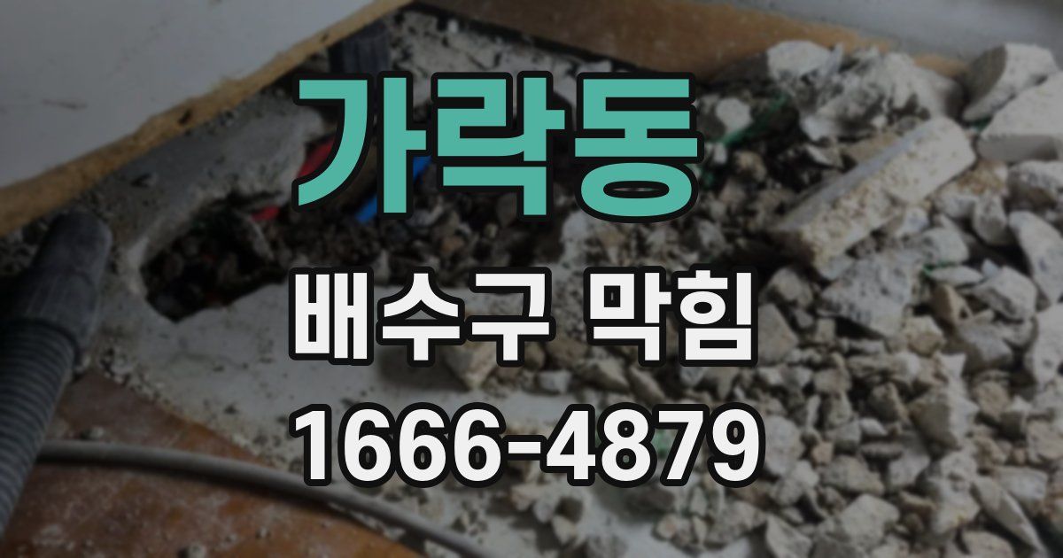 가락동 배수구 막힘
