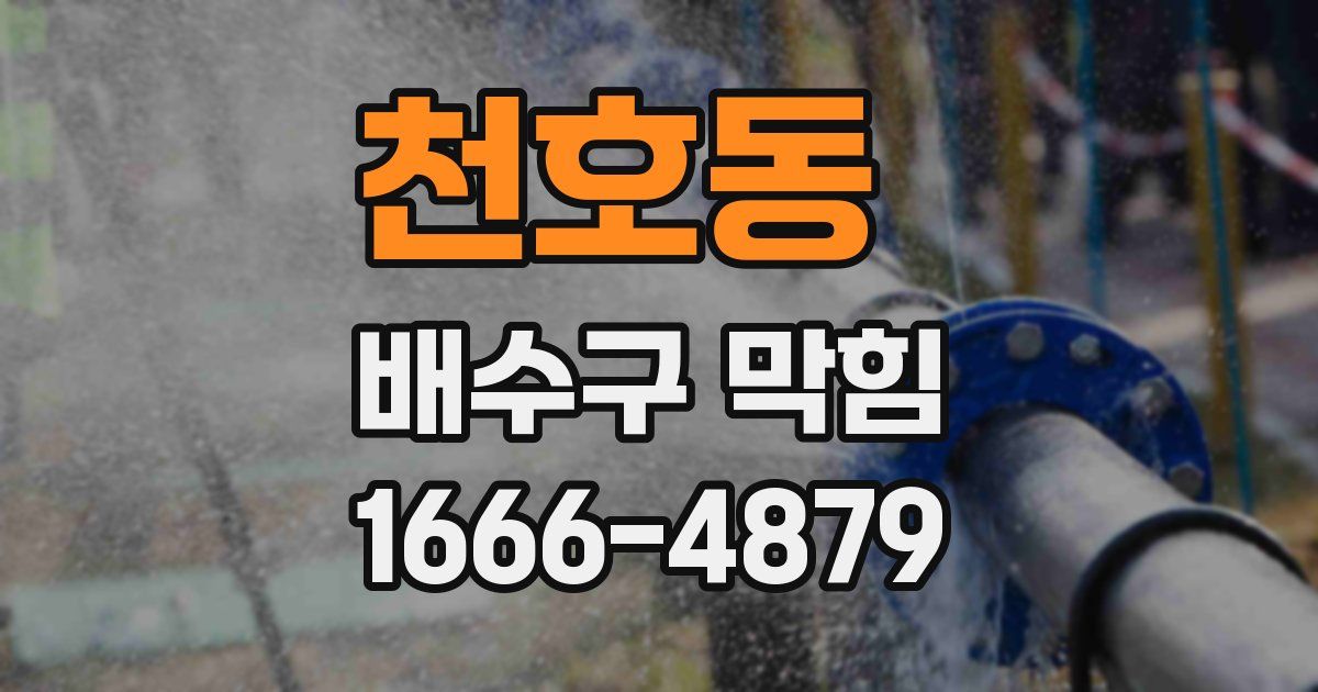 천호동 배수구 막힘