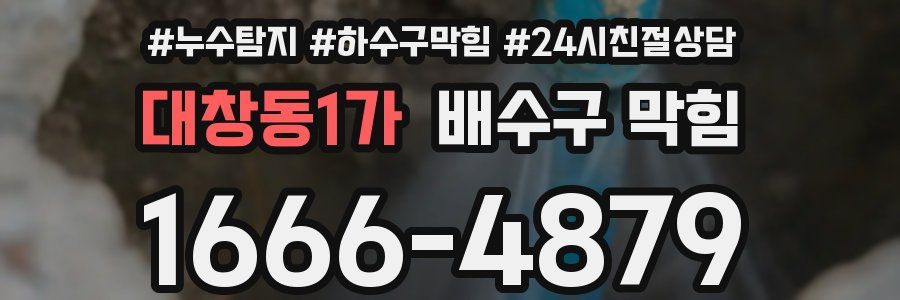 대창동1가 배수구 막힘