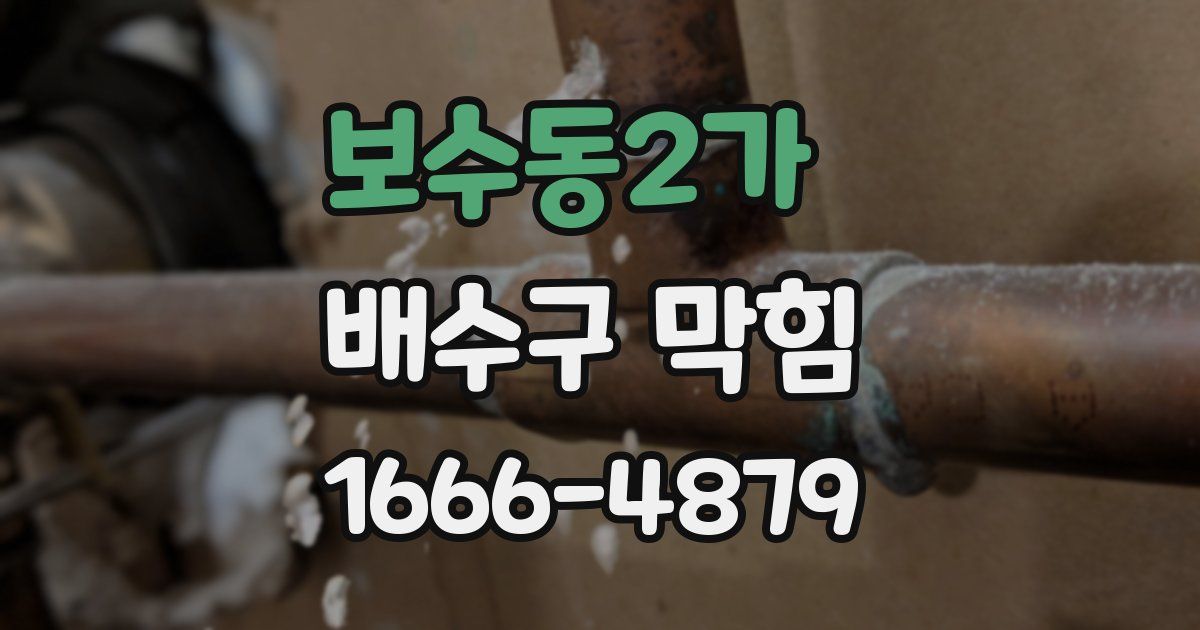 보수동2가 배수구 막힘