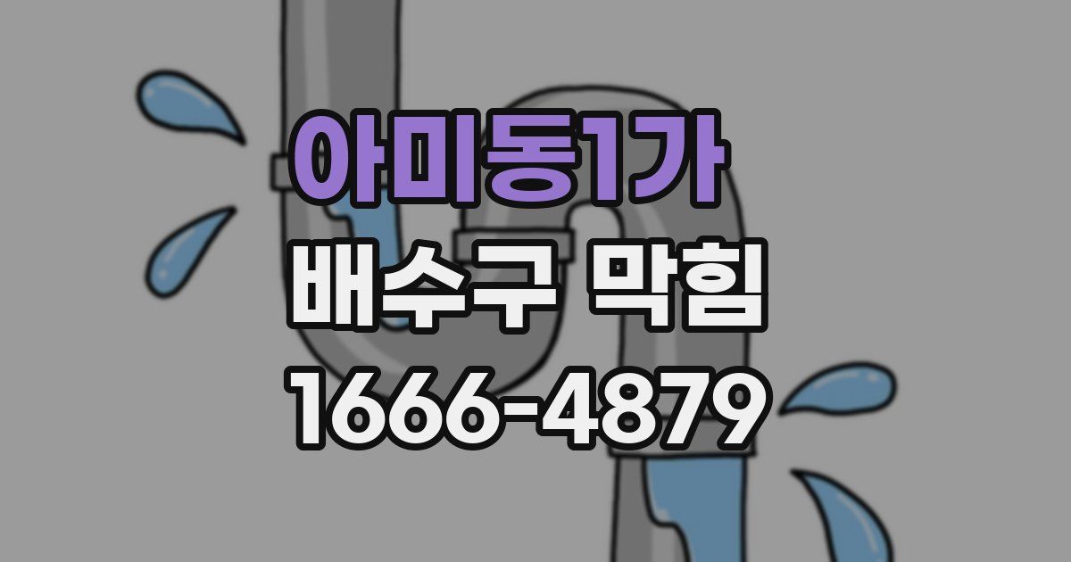 아미동1가 배수구 막힘