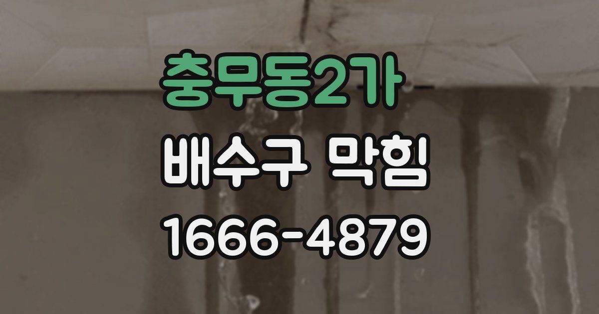 충무동2가 배수구 막힘