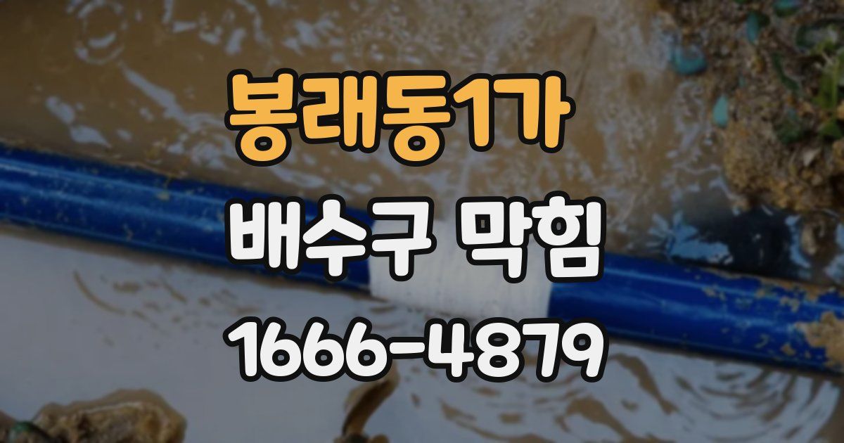 봉래동1가 배수구 막힘