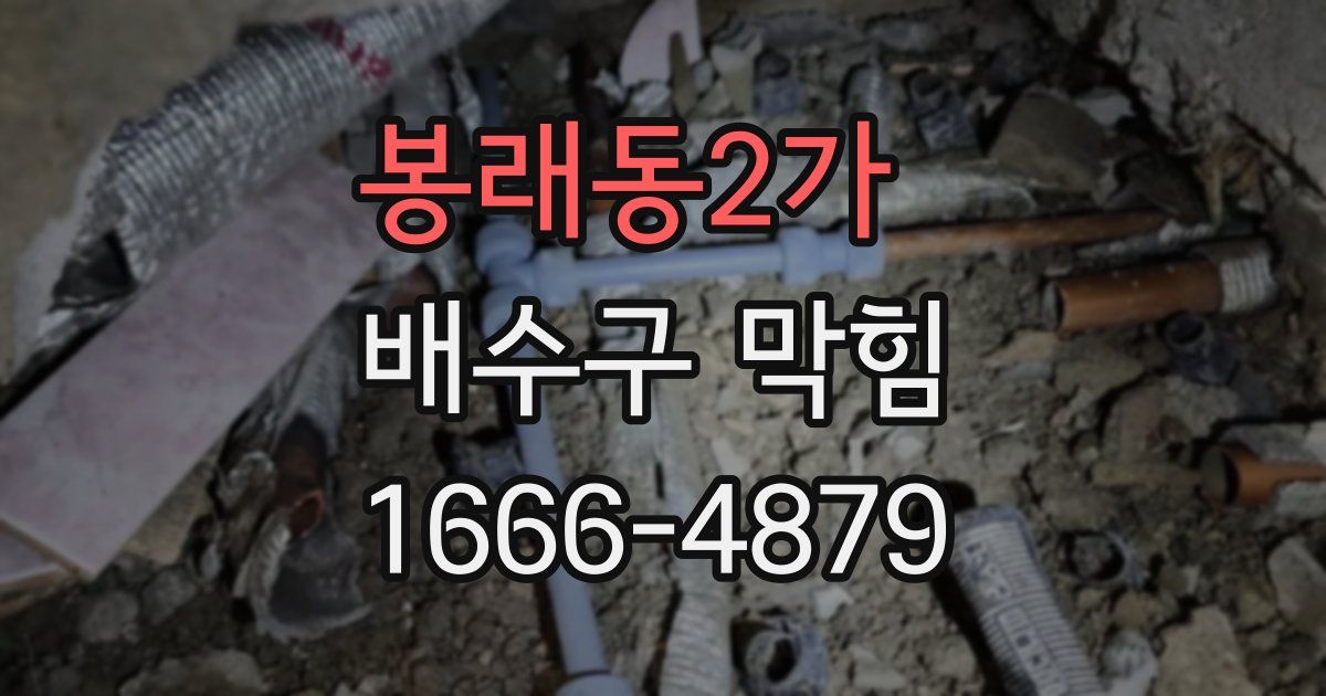 봉래동2가 배수구 막힘