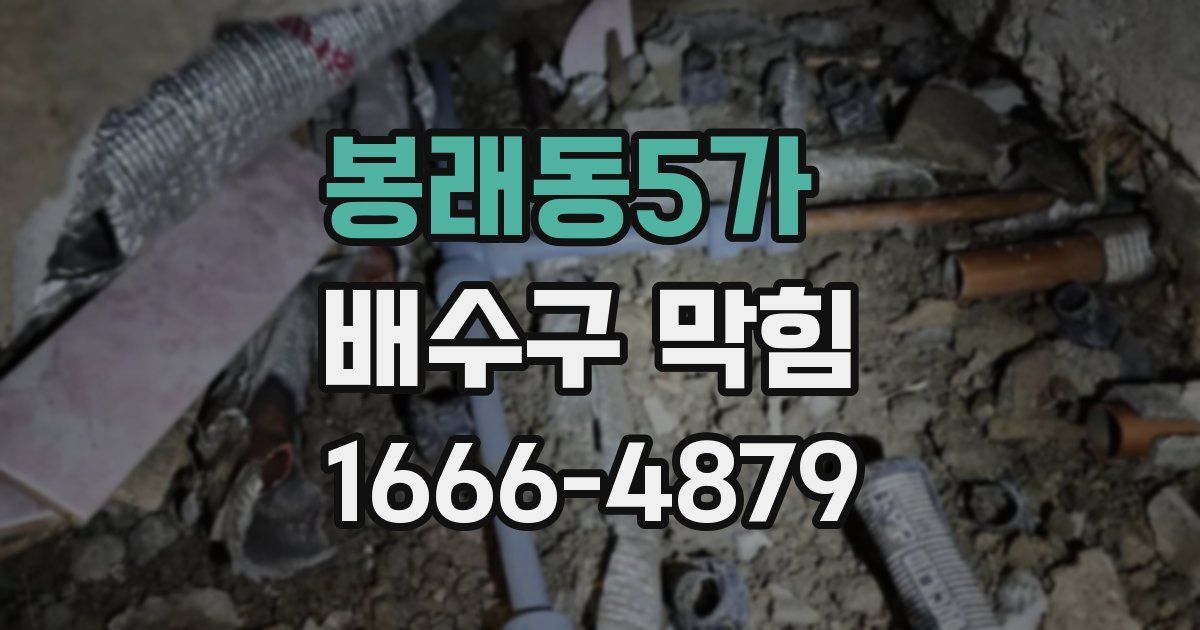 봉래동5가 배수구 막힘