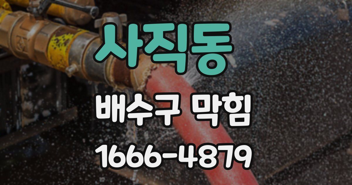 사직동 배수구 막힘