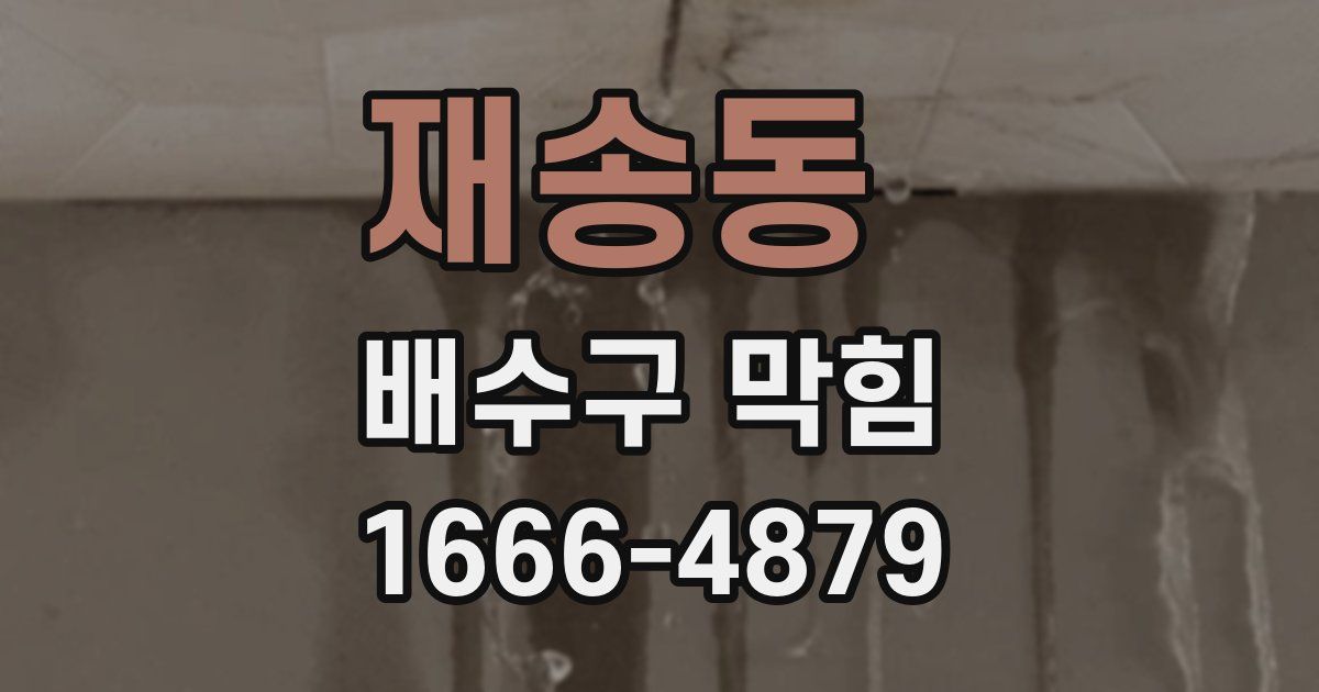 재송동 배수구 막힘