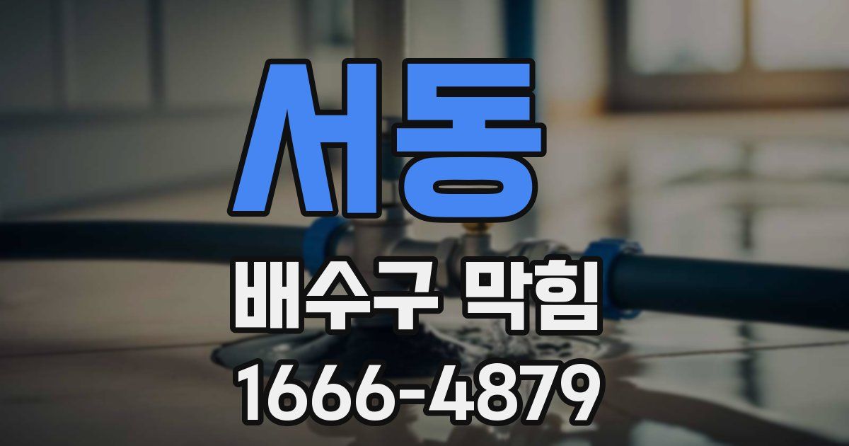 서동 배수구 막힘