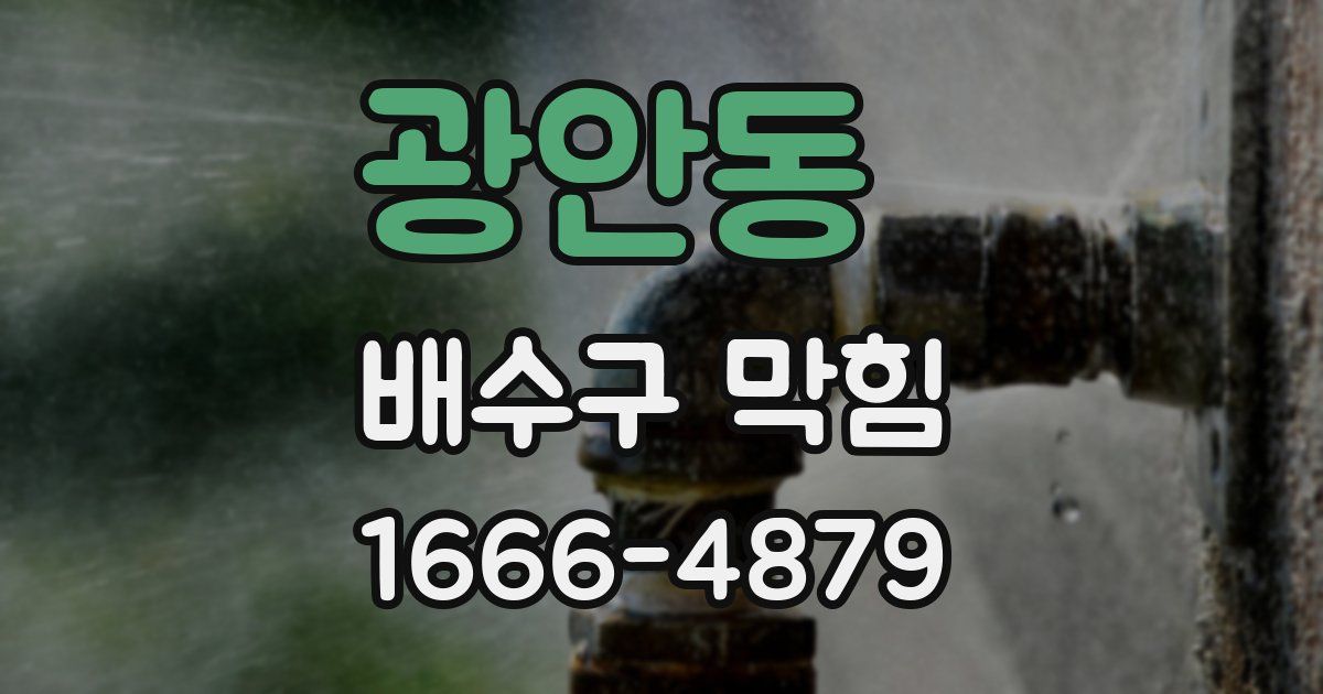 광안동 배수구 막힘