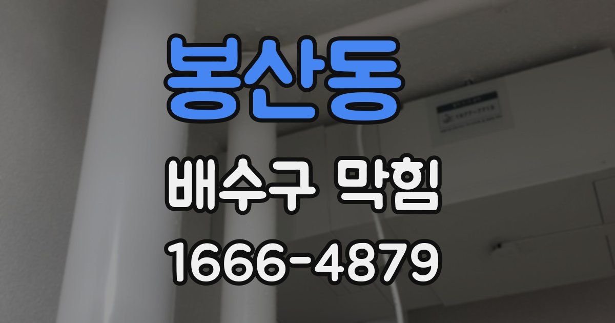 봉산동 배수구 막힘