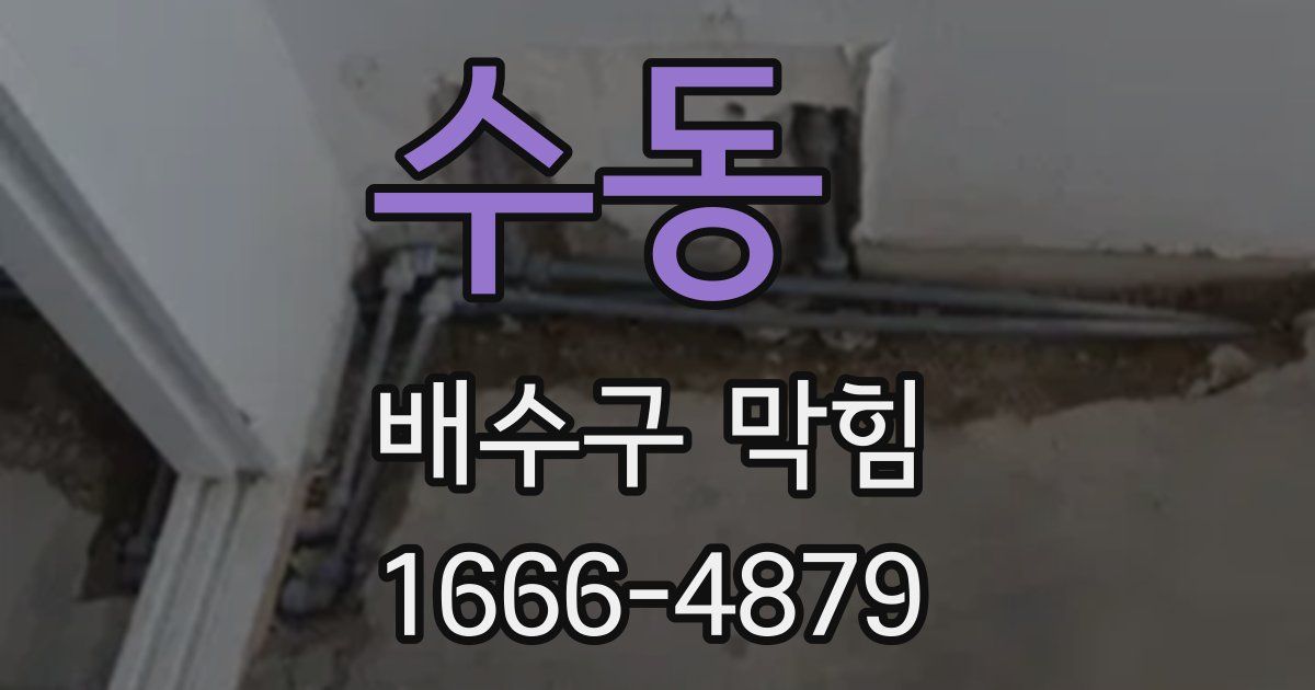 수동 배수구 막힘