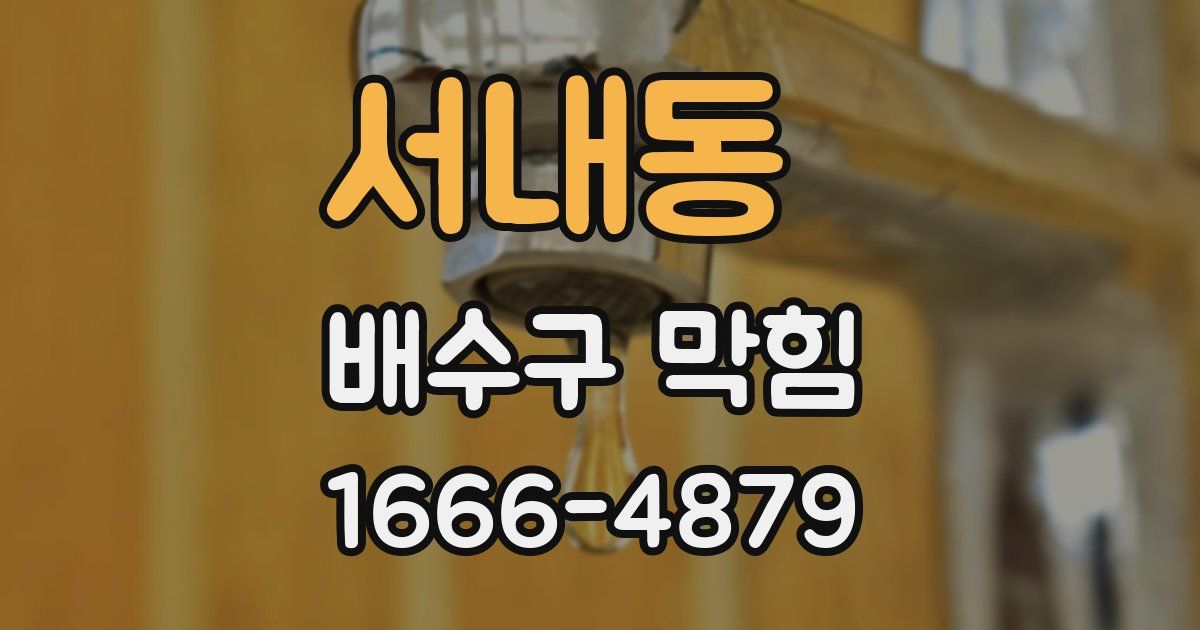 서내동 배수구 막힘