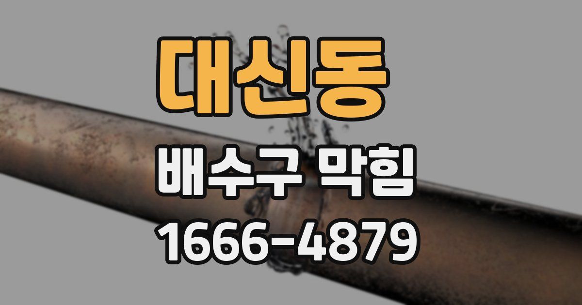 대신동 배수구 막힘