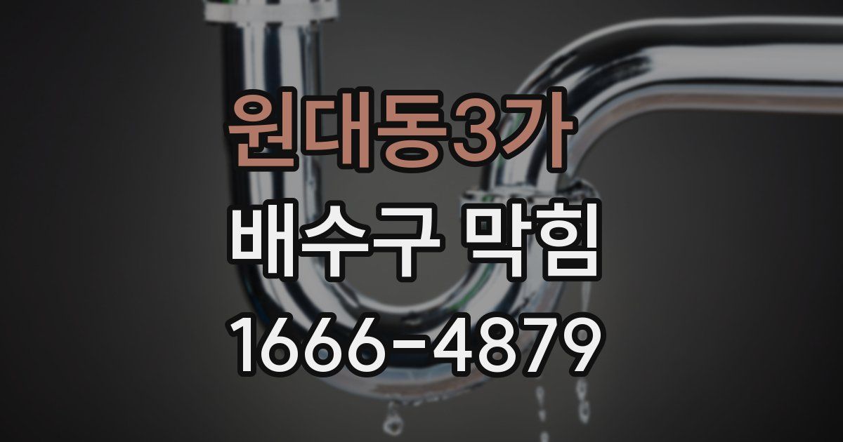 원대동3가 배수구 막힘